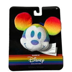 Disney Mickey Mouse Rainbow Pride LGBTQ Collectible Plush Keychain Bag Clip-On